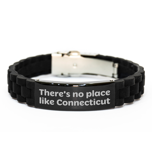 Connecticut Gifts, Unique Glide lock Clasp Bracelet, There's No Place Like Connecticut, Father's Day Unique Gifts from Friends to Men in Connecticut - Image 1