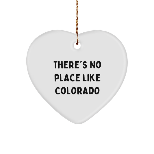 'Colorado Hearts' Gift: There's No Place Like Colorado, Heart Ornament for Christmas Unique Gifts from Friends to Family - Image 1