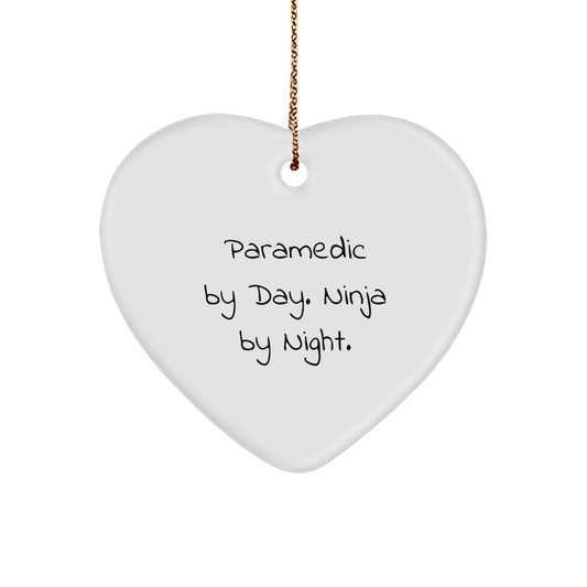 ParamEDIC Gifts | Christmas Funny ParamEDIC Heart Ornament | Inspirational Ninja By Night Ornament | Unique Gifts For ParamEDICS - Image 1