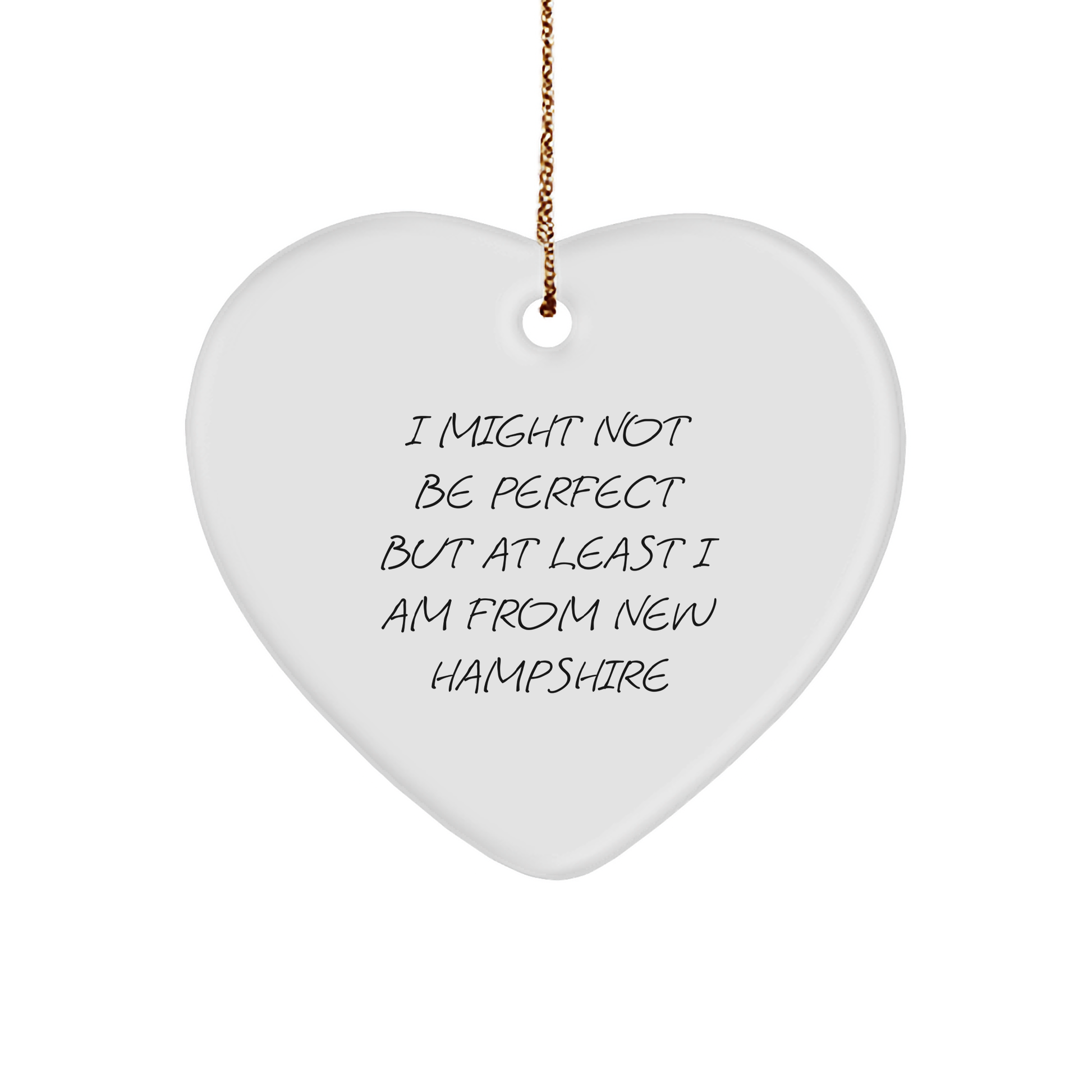 New Hampshire Proud Heart Ornament, Funny Gift from New Hampshire Gifts for Women, Christmas Decorations for Home - Image 1