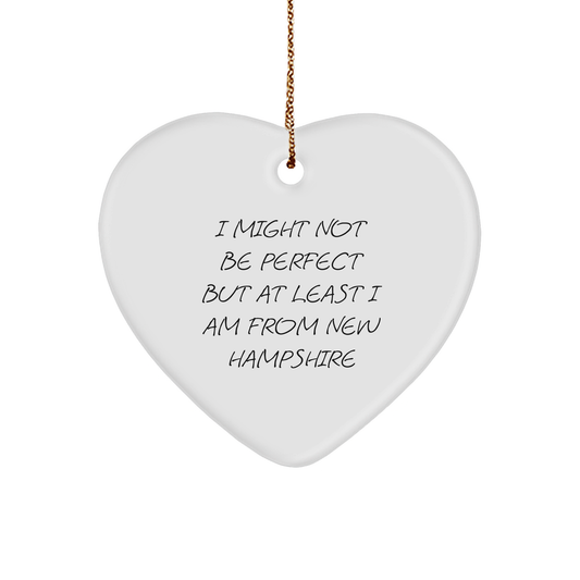 New Hampshire Proud Heart Ornament, Funny Gift from New Hampshire Gifts for Women, Christmas Decorations for Home - Image 1