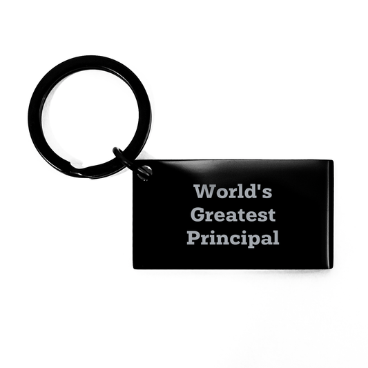 Funny Principal Keychain, Gifts from Men to Women, Unique Father's Day Unique Gifts for World's Greatest Principal, Stainless Steel - Image 1