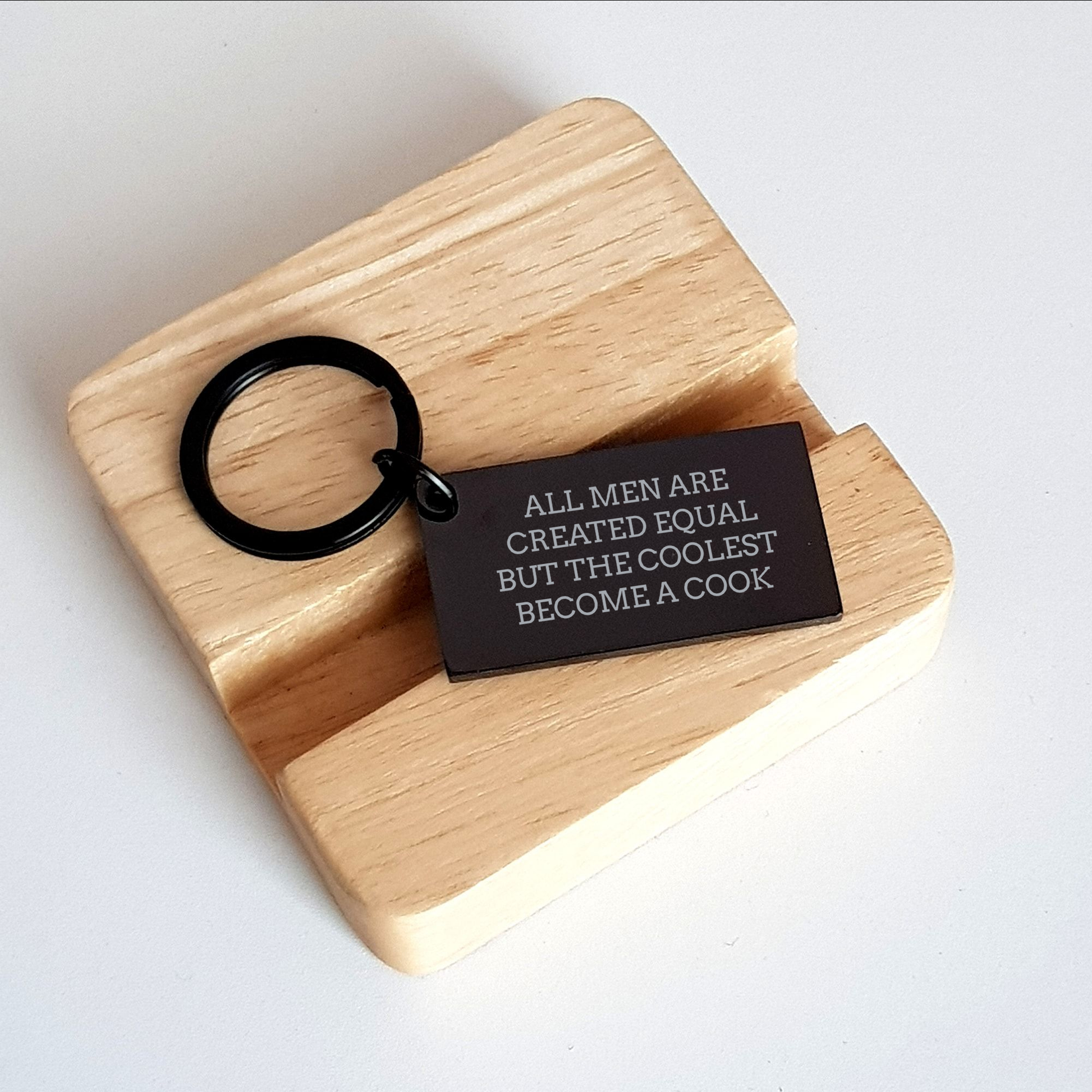Cook's Proud Funny Keychain Gifts from Men, Unique Keychain for Cooks, All Men Are Created Equal But The Coolest Become A Cook, Father's Day Unique Gifts for Cooks - Image 2