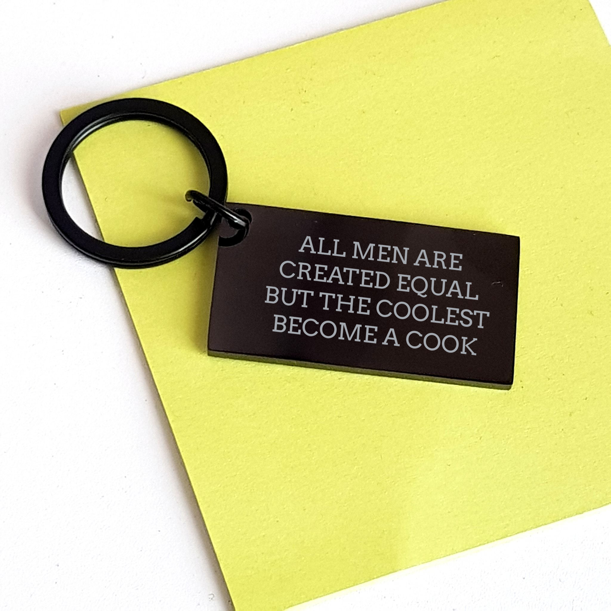 Cook's Proud Funny Keychain Gifts from Men, Unique Keychain for Cooks, All Men Are Created Equal But The Coolest Become A Cook, Father's Day Unique Gifts for Cooks - Image 3