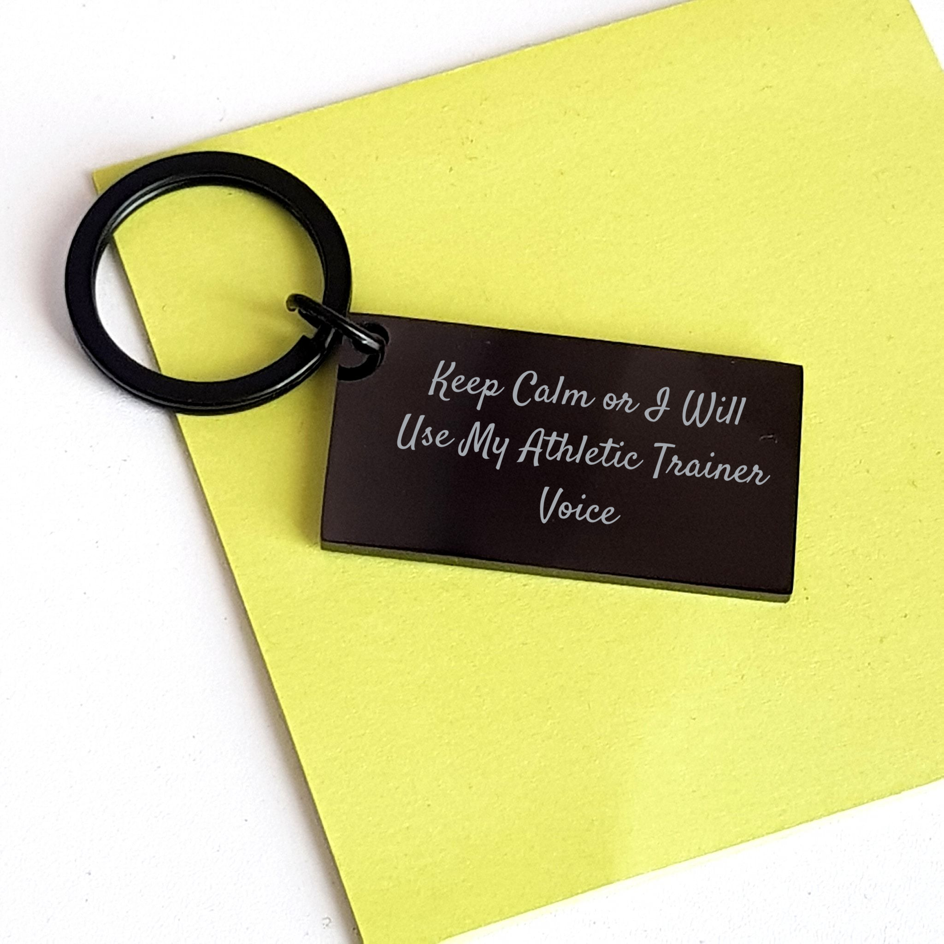 Athletic Trainer Keychain, Keep Calm Or I Will Use My Athletic Trainer Voice, Funny Gift for Men, Women, or Coworkers, Father's Day Unique Gifts from Family - Image 3