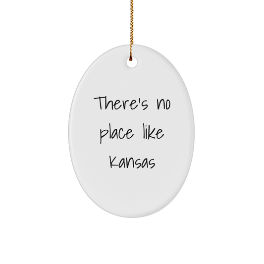 Kansas Oval Ornament Gifts from Friends and Family - 'There's No Place Like Kansas' - Unique Christmas Decorations - Image 1