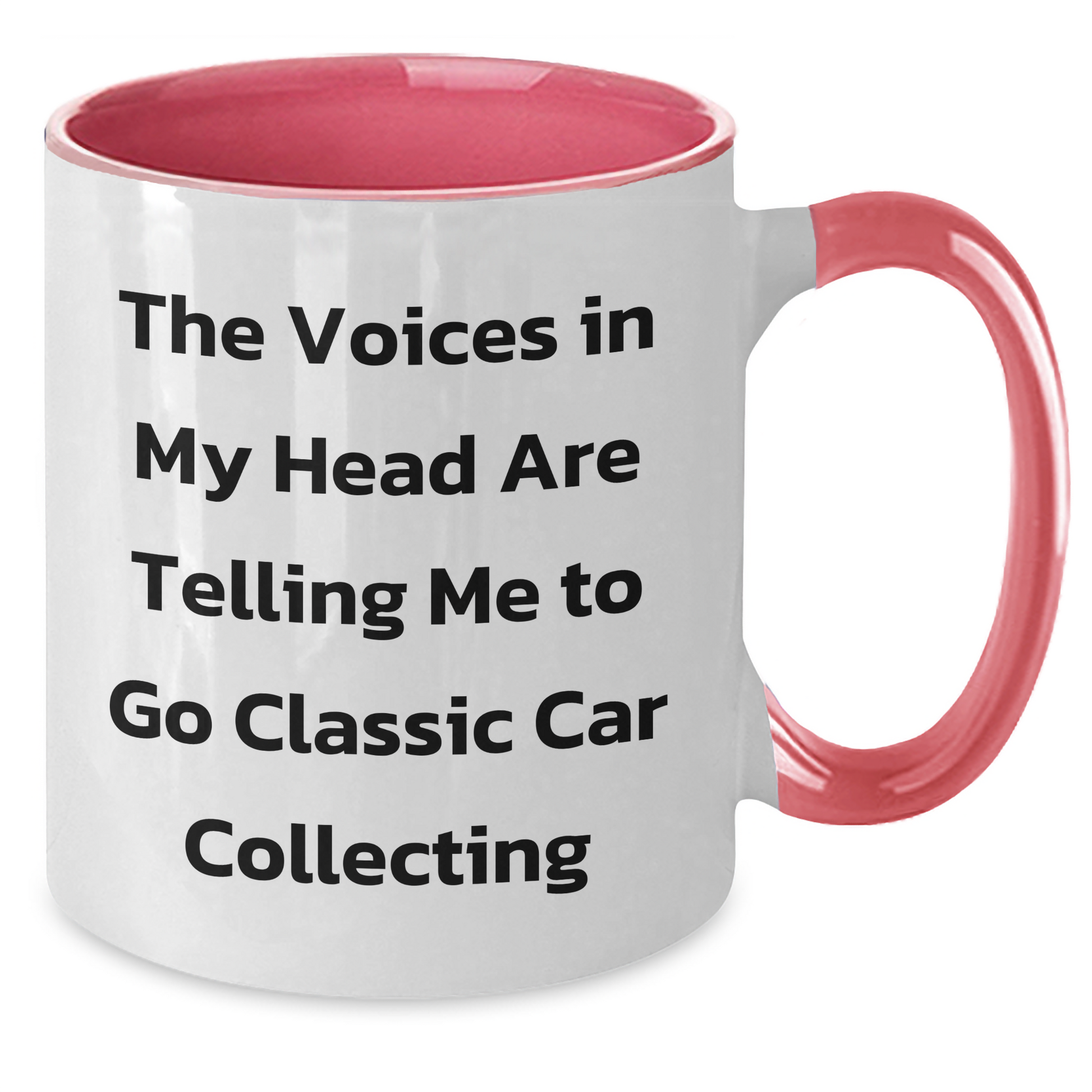 Funny Classic Car Collecting Gifts for Dad - The Voices In My Head Are Telling Me To Go Two Tone Coffee Mug, Father's Day Unique Gifts from Family - Additional