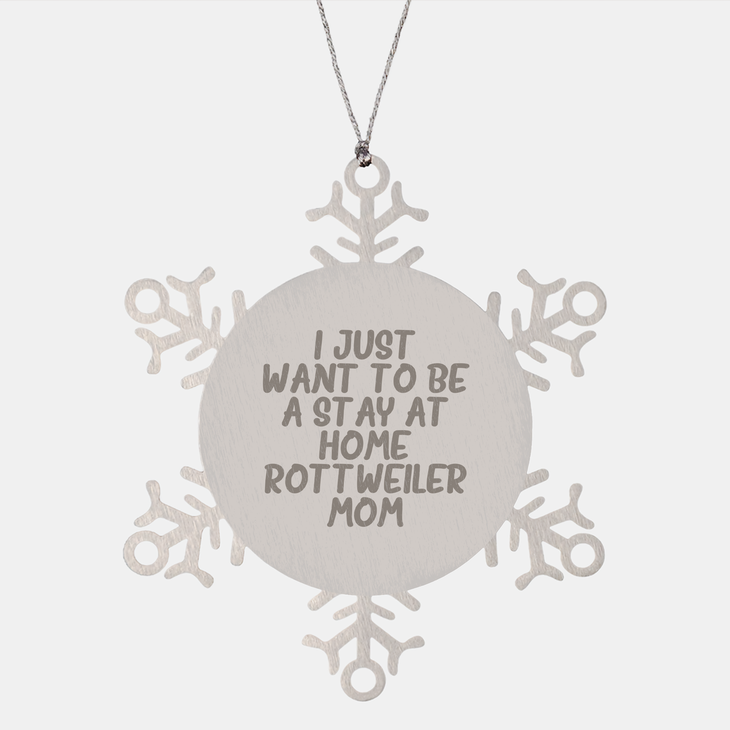 Rottweiler Dog Mom Snowflake Ornament Gifts - Funny Stay At Home Rottweiler Gifts for Christmas - Rottweiler Dog Lovers Unique Rottweiler Gifts - Image 1