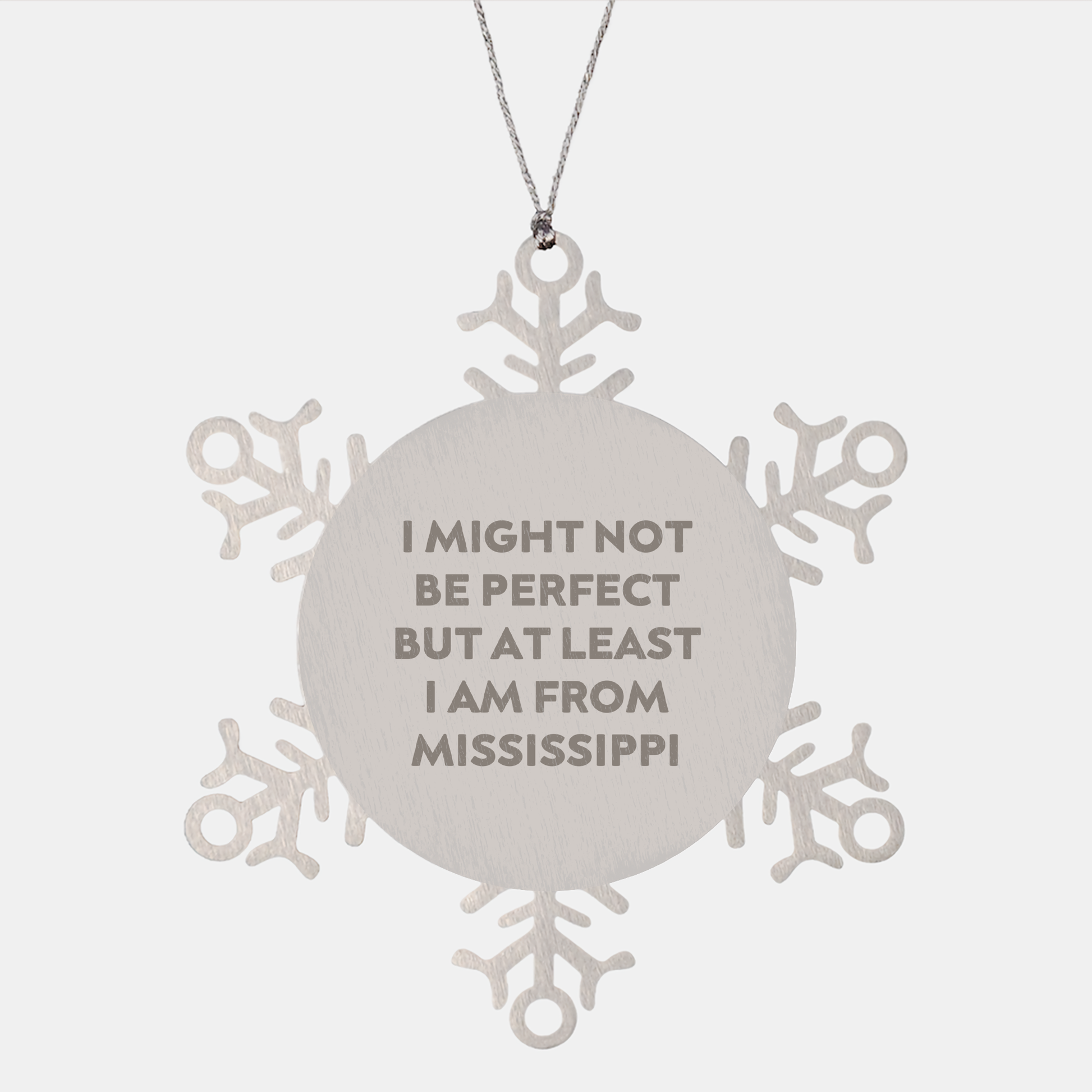 Mississippi Snowflake Ornament Gifts - Funny Quote Stem from Mississippi Christmas Tree Decoration for Mississippi Lovers, Gifts for Her, Gifts from Mississippi - Image 1
