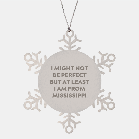 Mississippi Snowflake Ornament Gifts - Funny Quote Stem from Mississippi Christmas Tree Decoration for Mississippi Lovers, Gifts for Her, Gifts from Mississippi - Image 1