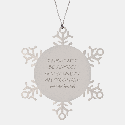 Funny New Hampshire Gifts from the Granite State Snowflake Ornament - Unique New Hampshire Christmas Unique Gifts for Friends and Family - Image 1