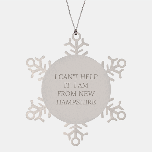 I Am From New Hampshire Funny Snowflake Ornament Gifts for New Hampshire Lovers Christmas Unique Presents from Home to Friends and Family - Image 1