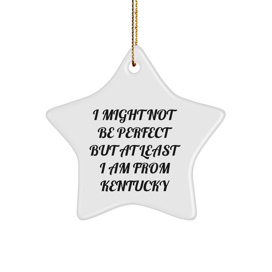 Kentucky Star Ornament I Might Not Be Perfect But At Least I Am From Kentucky Funny Gift Ideas for Kentucky Lovers - Image 1