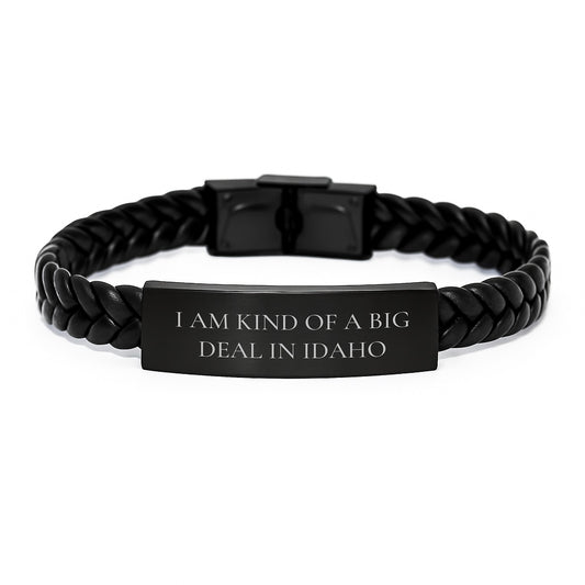Idaho Idols, I Am Kind Of A Prime Selection Gifts for Men, Unique Interlaced Leather Bracelet from Friends, Gifts from Family to Idaho Graduates - Image 1