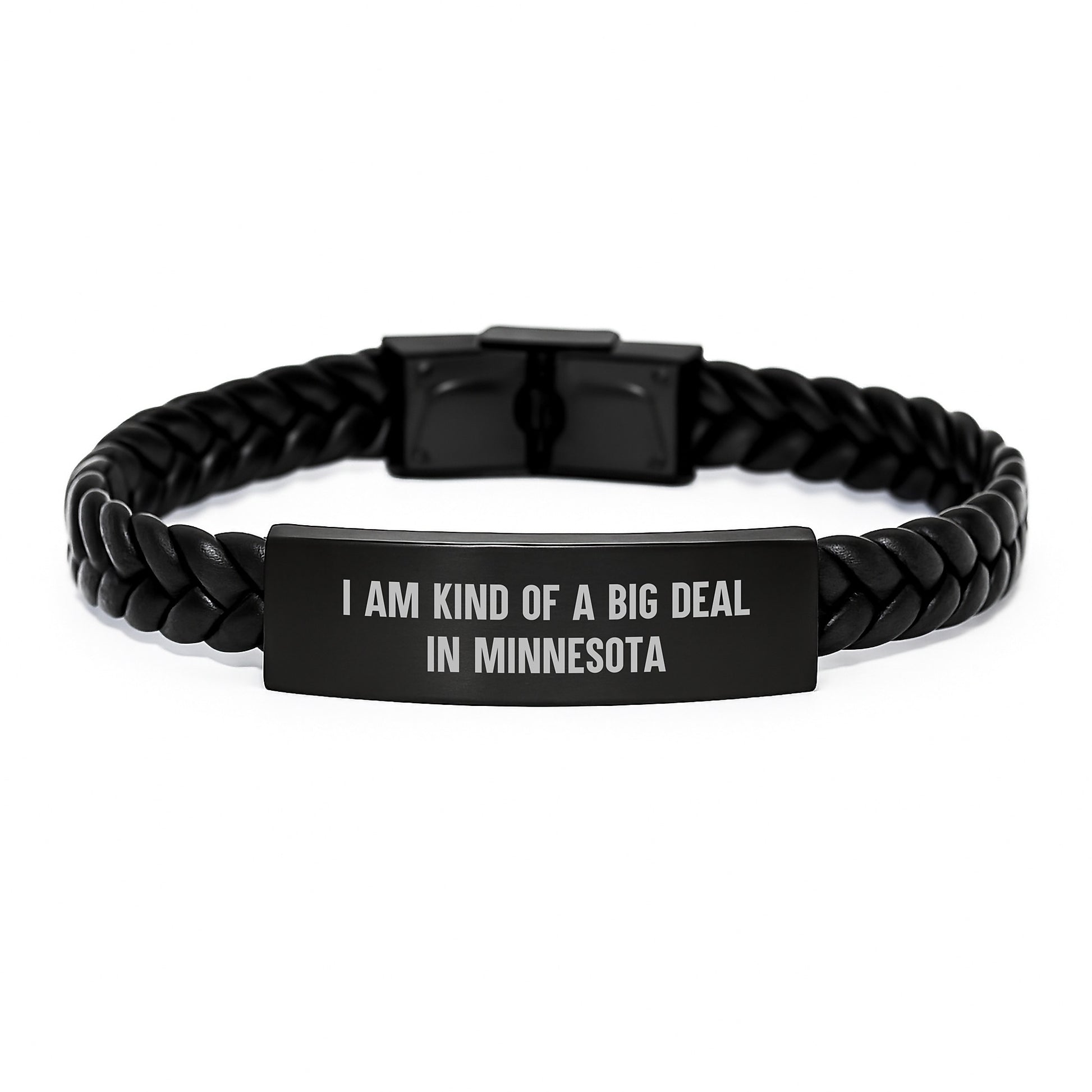 Minnesota Interlaced Leather Bracelet, Funny Quote I Am Kind Of A Prime Selection In Minnesota, Gifts from Friends to Minnesota Grads - Image 1