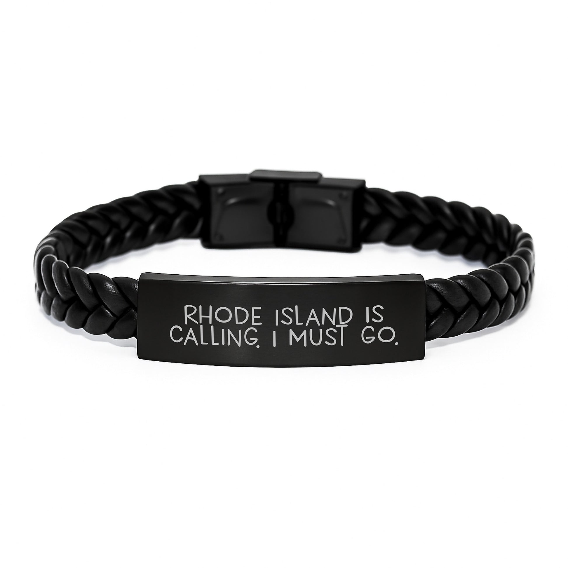 Rhode Island Calling Gifts for Men - Interlaced Leather Graduation Unique Presents from Friends - Image 1