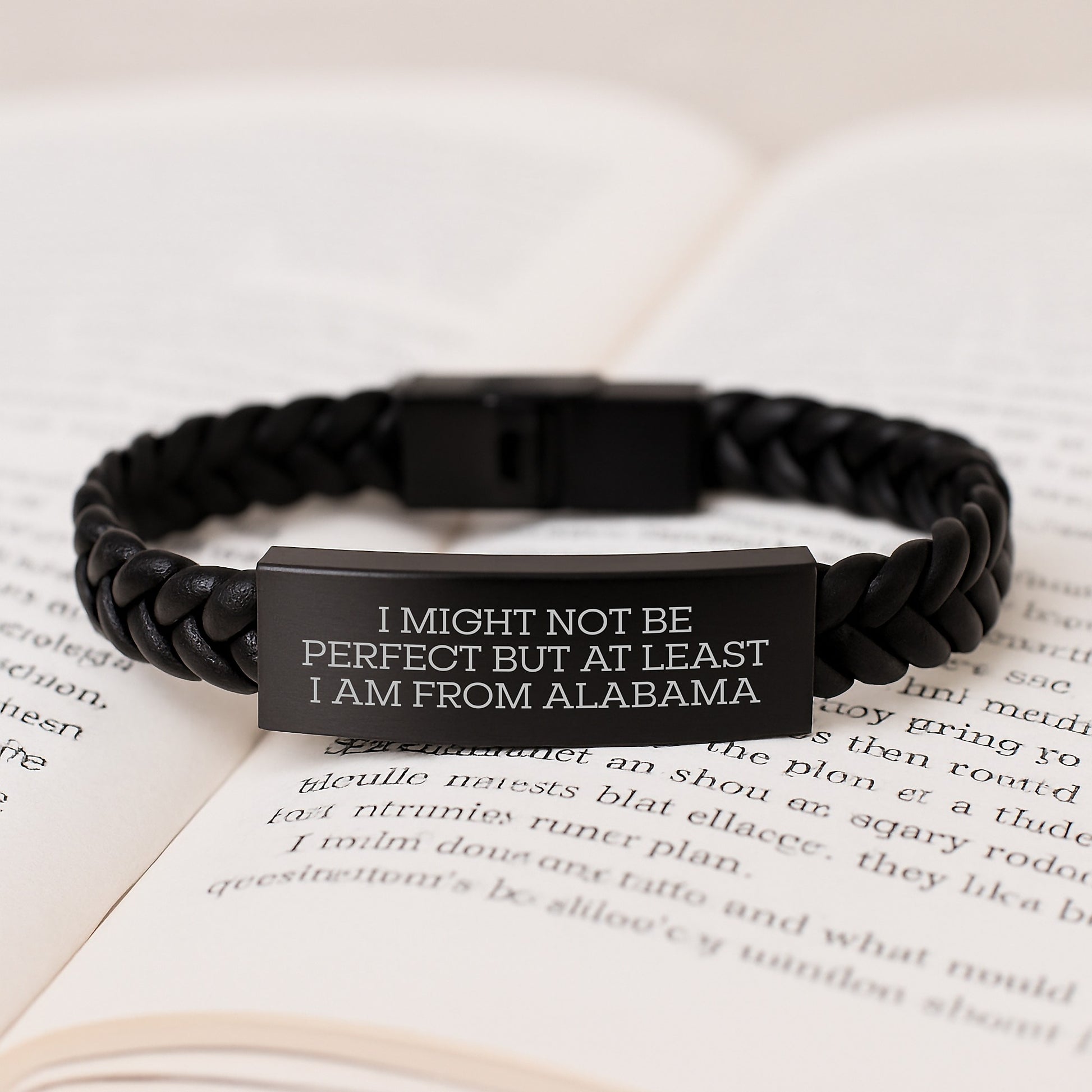 Funny Quote Alabama Interlaced Leather Bracelet Gifts for Men Women Friends Family from Alabama, Unique Graduation Unique Gifts - Image 3