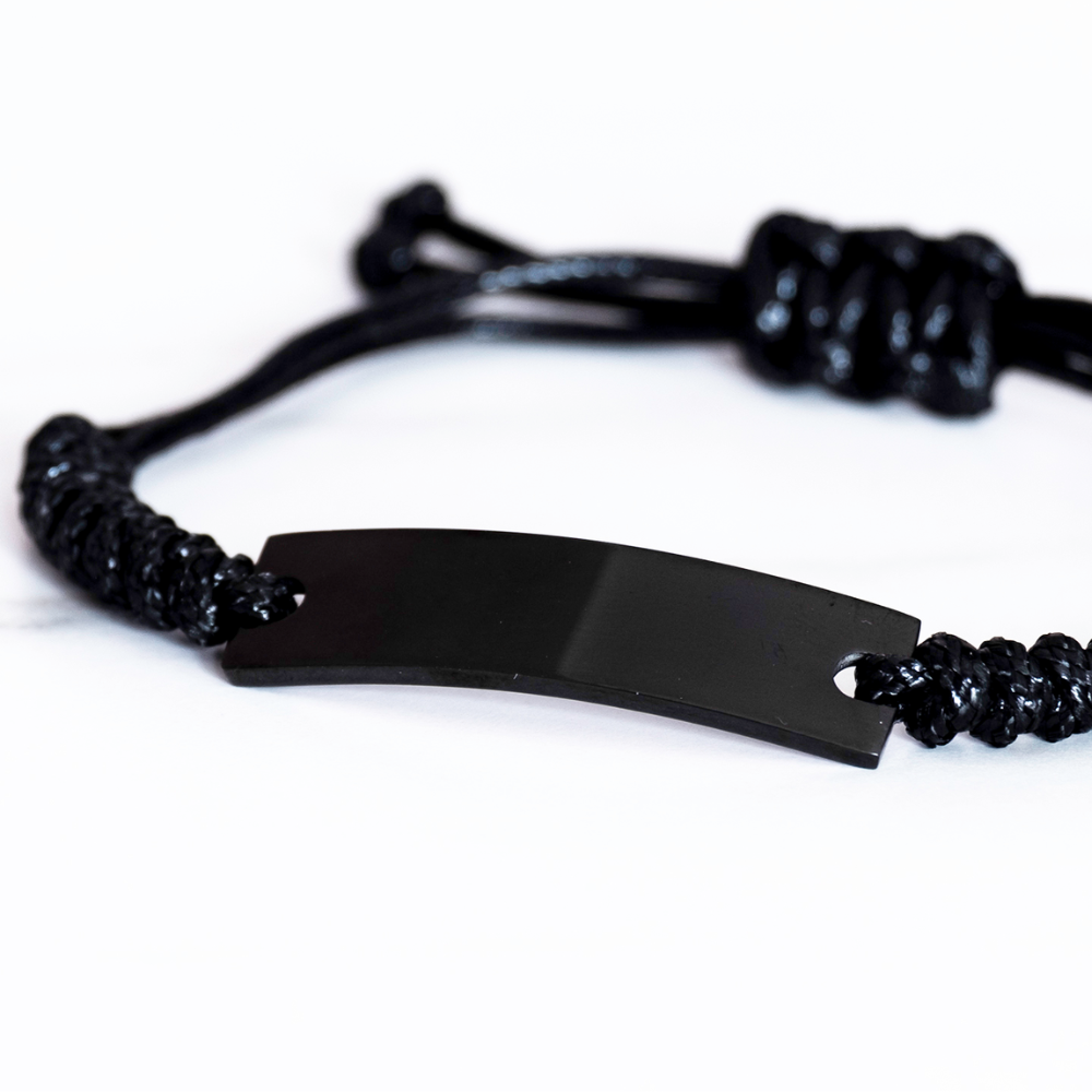 "Black Rope Bracelet for Niece - Inspirational Engraved Gift for Birthday, Christmas, Graduation - Beauty, Joy, and Confidence from Auntie - Unique and Meaningful Present for Her" – view 3