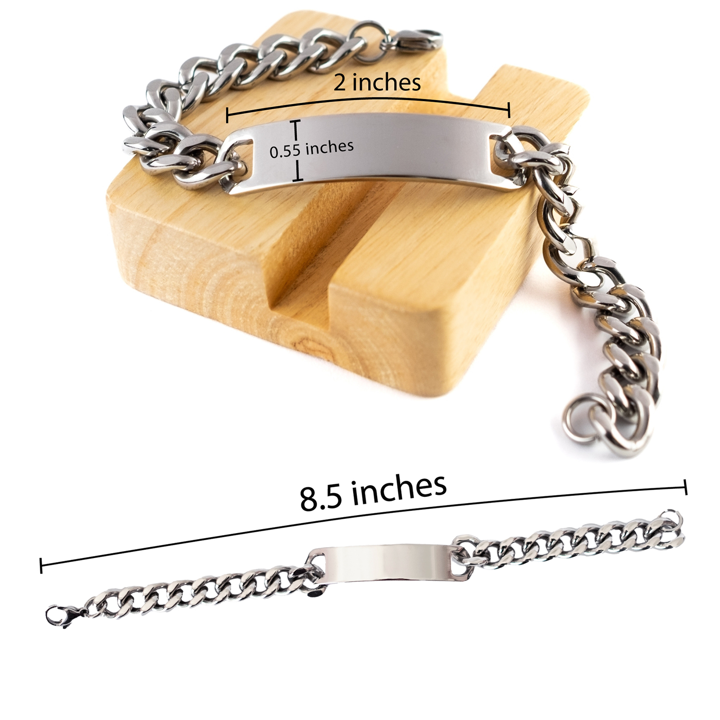Stainless Steel Paramedic Cuban Chain Bracelet - Inspirational Gift for Heroes. Perfect Engraved Jewelry for Graduation, Birthday, Christmas and Veterans Day Celebration - Niche Bracelet for Paramedic Appreciation and Confidence Boost – view 2
