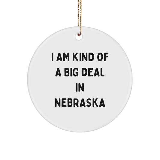 I Am Kind Of A Prime Selection In Nebraska Circle Ornament, Funny Quote Gifts from Nebraska, Gifts for Nebraska, Christmas Unique Gifts - Image 1