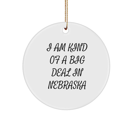 Funny Nebraska Quotes Circle Ornament Gifts from Friends for Nebraska Men, Women, Family, Unique Christmas Unique Gifts - Image 1