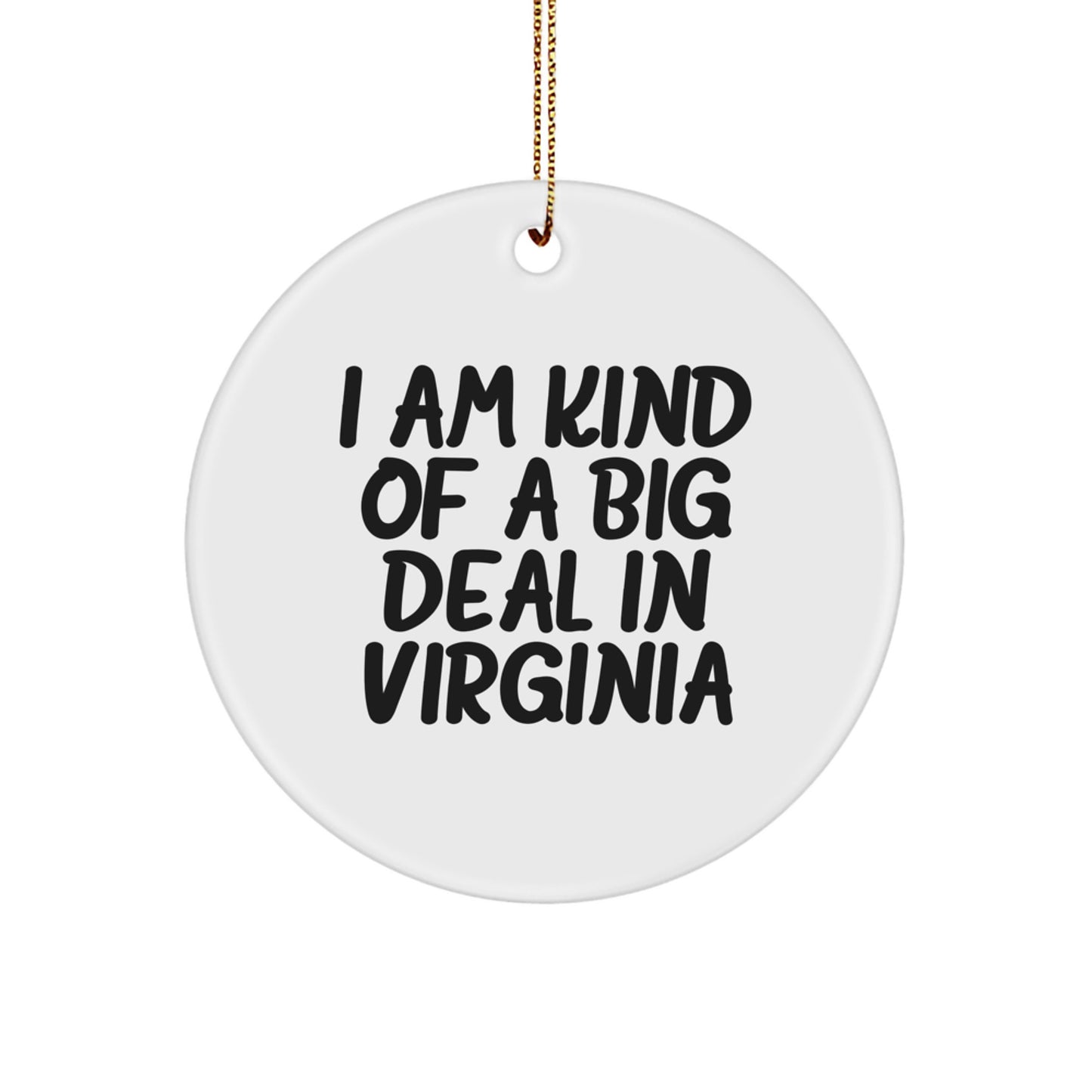 Funny Virginia Circle Ornaments - I Am Kind Of A Prime Selection In Virginia Gifts, Unique Christmas Memorable Presents for Men or Women, Virginia Enthusiasts, Family, Friends, Coworkers - Image 1