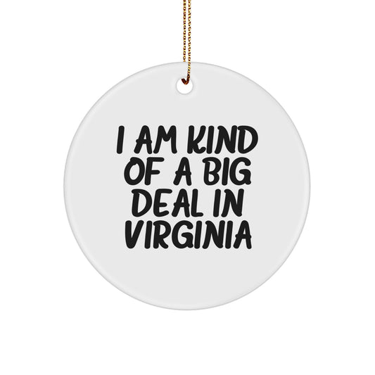 Funny Virginia Circle Ornaments - I Am Kind Of A Prime Selection In Virginia Gifts, Unique Christmas Memorable Presents for Men or Women, Virginia Enthusiasts, Family, Friends, Coworkers - Image 1