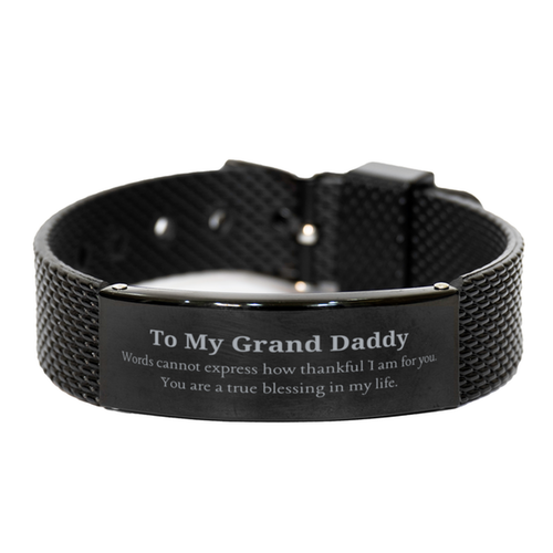 Grand Daddy Black Shark Mesh Bracelet - A Unique Gift to Show Appreciation and Love, Grand Daddy Birthday Christmas Veterans Day