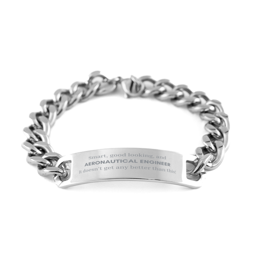 Smart Aeronautical Engineer Cuban Chain Stainless Steel Bracelet for Graduation and Christmas Gifts, Confidence and Inspiration for Aeronautical Engineer