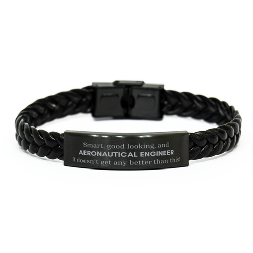 Braided Leather Bracelet for Aeronautical Engineer - Smart and Stylish Graduation Gift for the Aviation Enthusiast