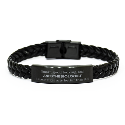 Anesthesiologist Braided Leather Bracelet - Smart and Good Looking Gift for Graduation, Christmas, and Birthday Celebration