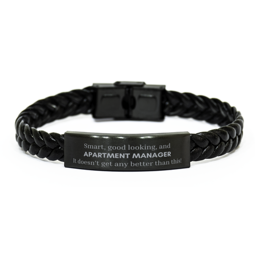 Apartment Manager Braided Leather Bracelet - Smart, Good Looking, and Stylishly Unique Gift for the Apartment Manager in Your Life