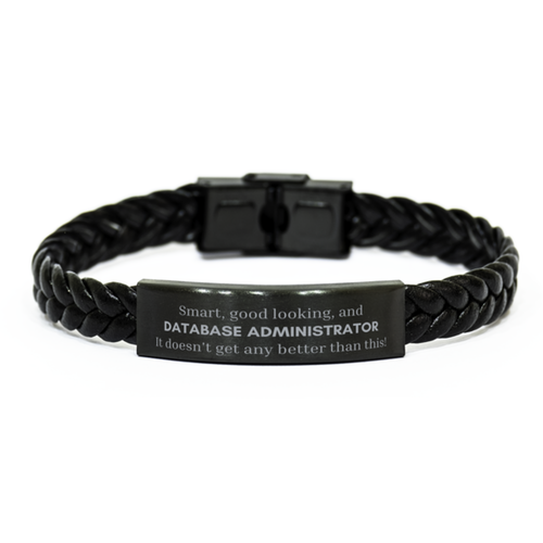 Database Administrator Braided Leather Bracelet Smart, Good Looking Gift for Graduation