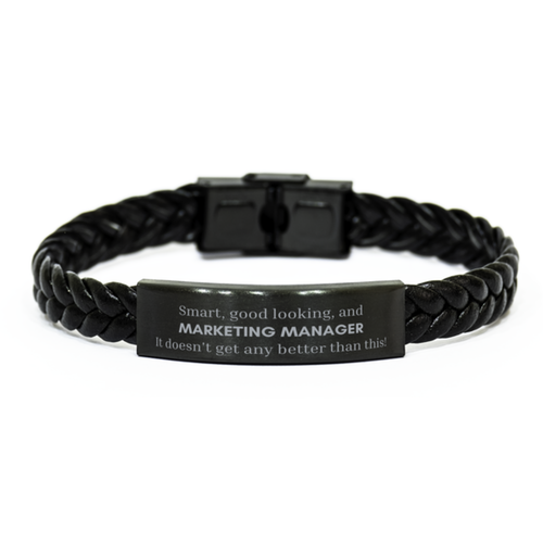 Marketing Manager Braided Leather Bracelet - Smart, Good Looking, and Unique Style for Work and Play