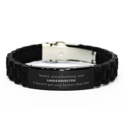 Underwriter Black Glidelock Clasp Bracelet - Smart, Stylish, Underwriter Approved Gift for Birthday, Graduation, and Holidays