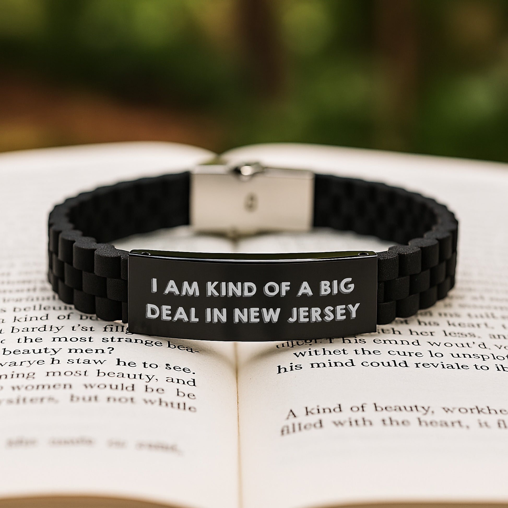 Funny New Jersey Gifts for Men from Friends with I Am Kind Of A Prime Selection In New Jersey Quote, Graduation Unique Gifts, Glide lock Clasp Bracelet - Image 2