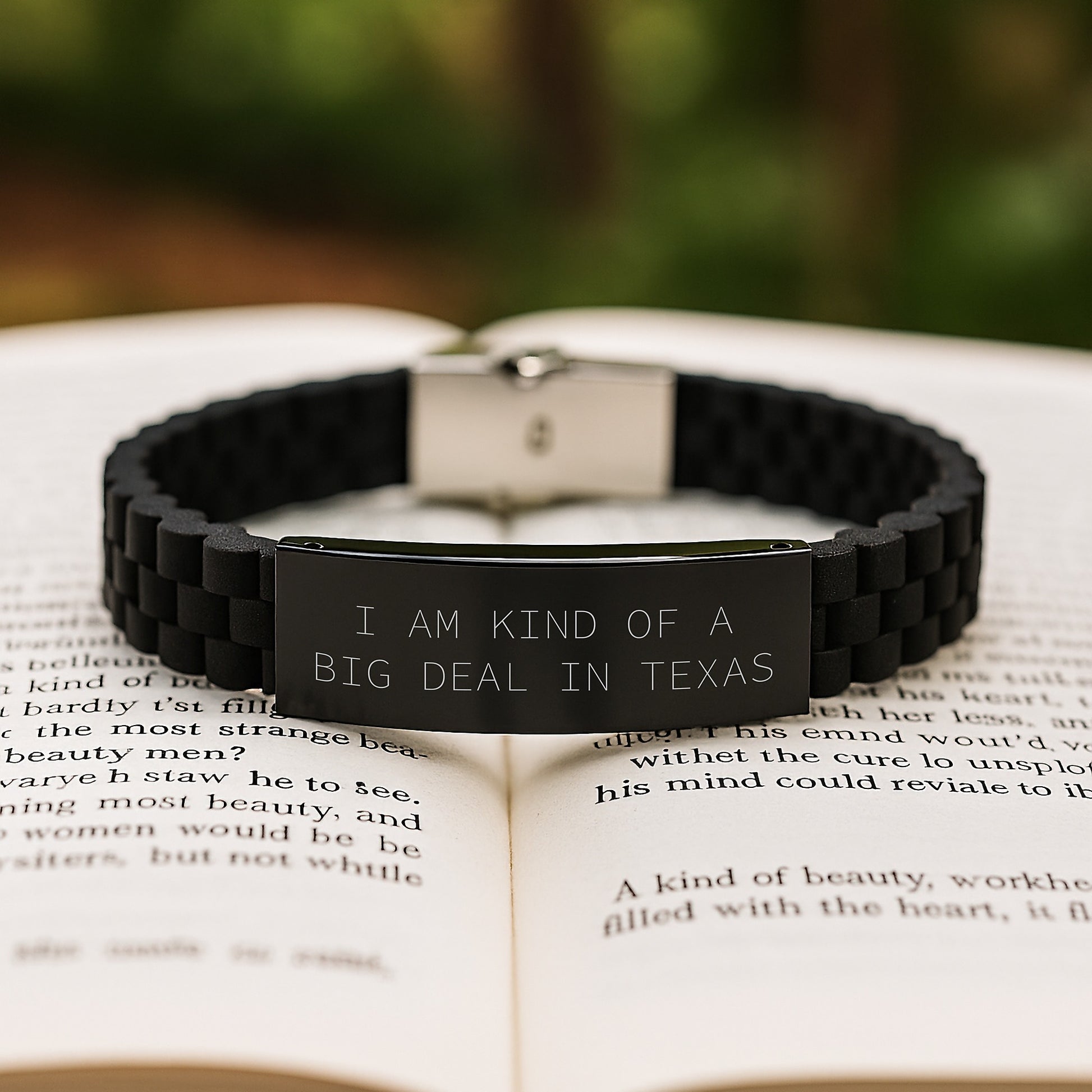 Funny Texas Gifts for Men from Friends, Kind of a Prime Selection I Am Kind of a Prime Selection in Texas Glide lock Clasp Bracelet for Graduation - Image 2