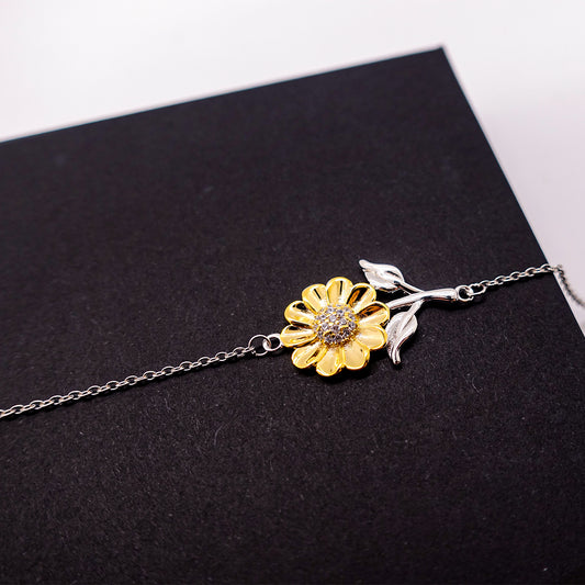 Uncle Sunflower Bracelet - Act justly, love mercy, walk humbly Gift for Uncle, Birthday, Christmas, Inspirational Jewelry