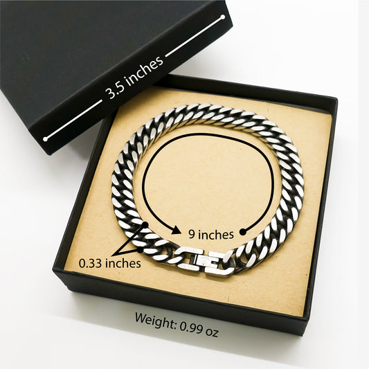 1. Inspirational Cuban Link Chain Bracelet for Father In Law - Never will I leave you; never will I forsake you. - Hope, Christmas, Confidence Gift
