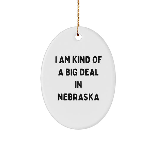 I Am Kind of a Prime Selection in Nebraska Oval Ornament, Funny Gifts for Friends, Family, and Coworkers in Nebraska, Christmas Unique Gifts from Men, Women - Image 1