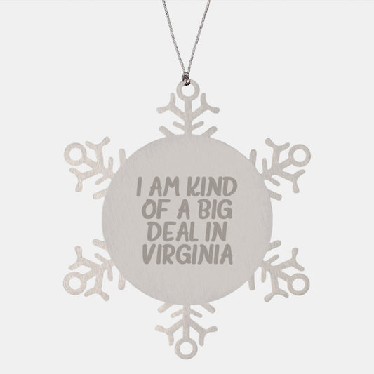 Funny Virginia Snowflake Ornament Gifts from Big Shots, Perfect for Friends and Family Christmas - Image 1
