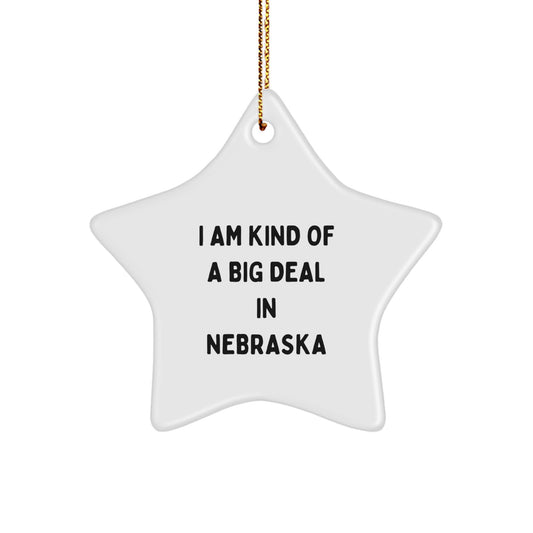 Funny Nebraska Gifts, 'I Am Kind Of A Prime Selection In Nebraska' Star Ornament for Men, Women, Friends, Coworkers, Family, Christmas, Unique Gifts from Nebraska - Image 1